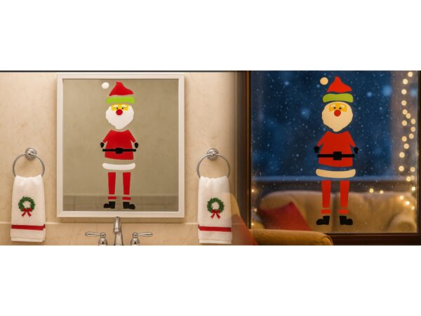 NAKLEJKI ŻELOWE NA OKNO ŚWIĄTECZNE 50x14CM - Mikołaj