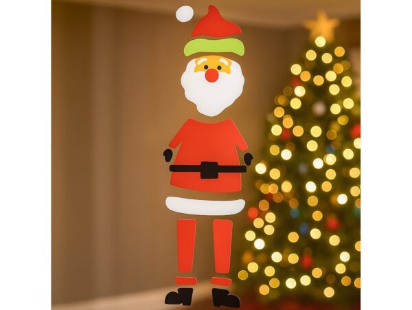 NAKLEJKI ŻELOWE NA OKNO ŚWIĄTECZNE 50x14CM - Mikołaj