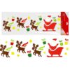 NAKLEJKI ŻELOWE NA OKNO ŚWIĄTECZNE 50x14CM - Mikołaj na saniach z reniferami