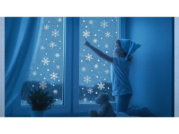 NAKLEJKI NA OKNO ŚWIĄTECZNE 30x20 4 ARKUSZE - śnieżynki