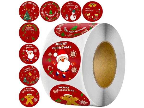 NAKLEJKI ŚWIĄTECZNE ROLKA 500SZT - wzór 4