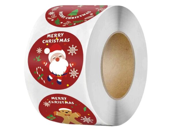 NAKLEJKI ŚWIĄTECZNE ROLKA 500SZT - wzór 4