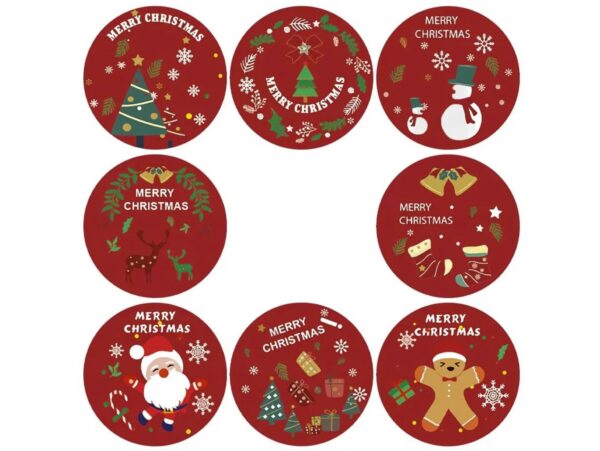 NAKLEJKI ŚWIĄTECZNE ROLKA 500SZT - wzór 4