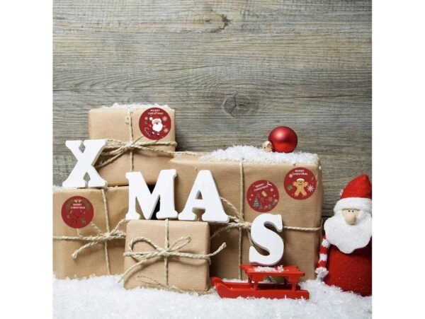 NAKLEJKI ŚWIĄTECZNE ROLKA 500SZT - wzór 4