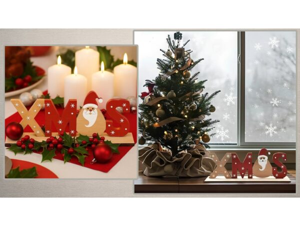 NAPIS DREWNIANY XMAS DEKORACJA ŚWIĄTECZNA 21,5x4x8,5cm