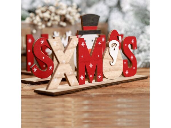 NAPIS DREWNIANY XMAS DEKORACJA ŚWIĄTECZNA 21,5x4x8,5cm