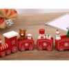 POCIĄG DREWNIANY DEKORACJA BOŻE NARODZENIE 24x8cm - czerwony