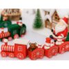 POCIĄG DREWNIANY DEKORACJA BOŻE NARODZENIE 24x8cm - czerwony