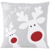POSZEWKA NA PODUSZKĘ ŚWIĄTECZNA 45x45 - szary/Renifer