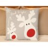 POSZEWKA NA PODUSZKĘ ŚWIĄTECZNA 45x45 - szary/Renifer