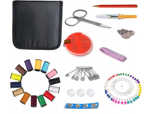 PRZYBORNIK KRAWIECKI ZESTAW DO SZYCIA 98 ELEMENTÓW