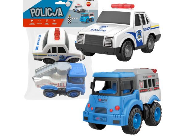 SAMOCHODZIKI AUTKA ZABAWKI 2SZT - policja