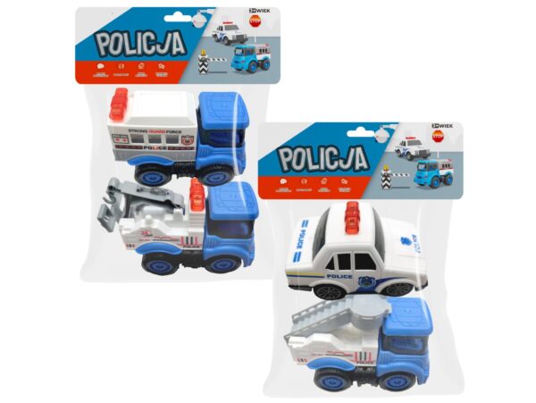 SAMOCHODZIKI AUTKA ZABAWKI 2SZT - policja