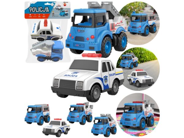 SAMOCHODZIKI AUTKA ZABAWKI 2SZT - policja
