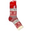 SKARPETY ŚWIĄTECZNE Z DODATKIEM WEŁNY 1 PARA - czerwono-kremowy