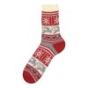 SKARPETY ŚWIĄTECZNE Z DODATKIEM WEŁNY 1 PARA - czerwono-kremowy