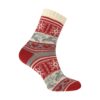 SKARPETY ŚWIĄTECZNE Z DODATKIEM WEŁNY 1 PARA - czerwono-kremowy