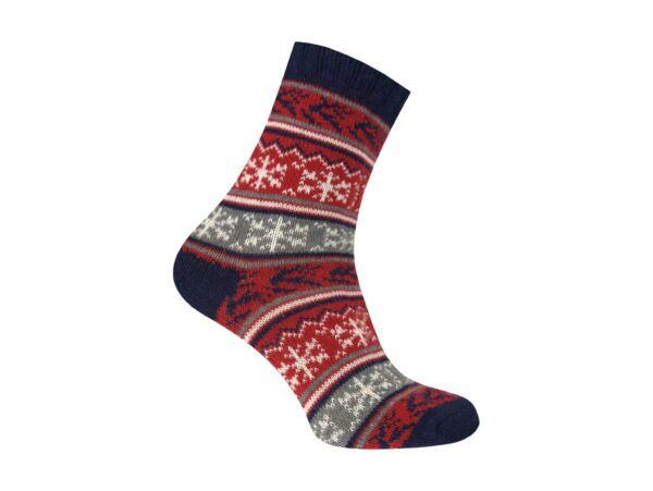 SKARPETY ŚWIĄTECZNE Z DODATKIEM WEŁNY 1 PARA - granatowy