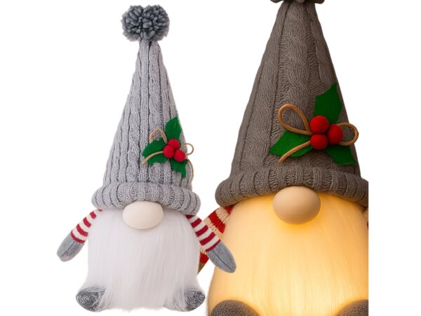 SKRZAT KRASNAL ŚWIĄTECZNY ŚWIECĄCY LED - szary