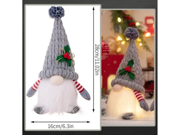 SKRZAT KRASNAL ŚWIĄTECZNY ŚWIECĄCY LED - szary