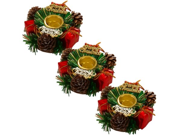 STROIK ŚWIĄTECZNY DO ŚWIECZKI 8CM 3SZT