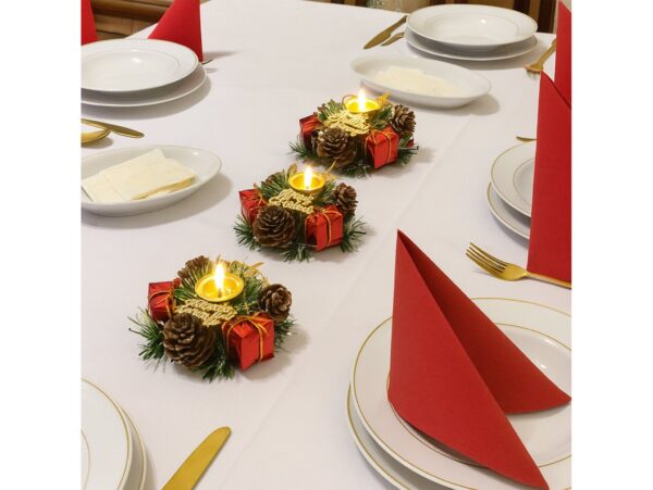 STROIK ŚWIĄTECZNY DO ŚWIECZKI 8CM 3SZT