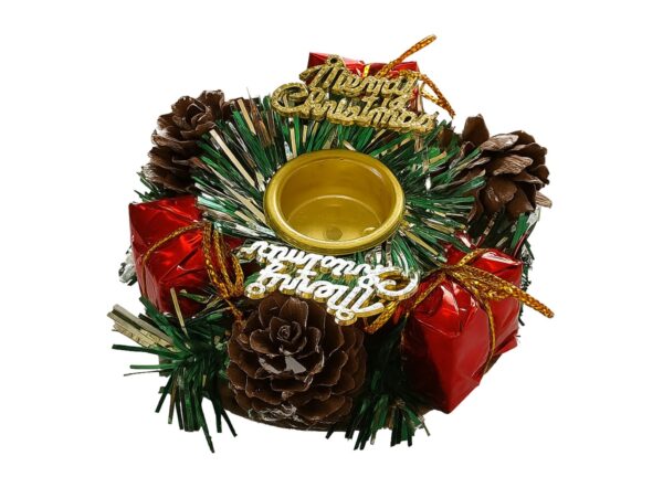 STROIK ŚWIĄTECZNY DO ŚWIECZKI 8CM 3SZT