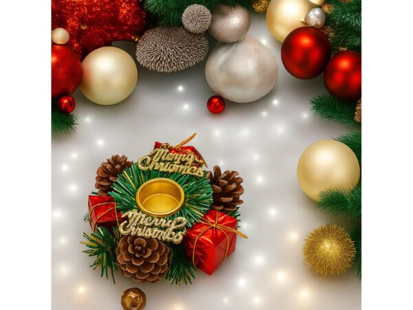 STROIK ŚWIĄTECZNY DO ŚWIECZKI 8CM 3SZT