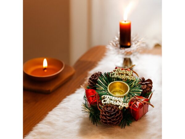 STROIK ŚWIĄTECZNY DO ŚWIECZKI 8CM 3SZT