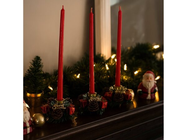 STROIK ŚWIĄTECZNY DO ŚWIECZKI 8CM 3SZT