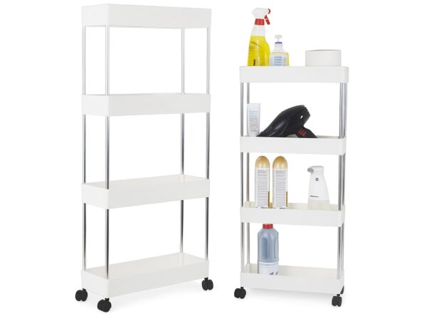 SZAFKA NA KÓŁKACH MOBILNA 4 PÓŁKI PÓŁKA - bez haczyków