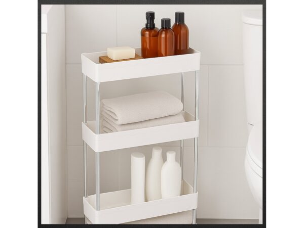 SZAFKA NA KÓŁKACH MOBILNA 4 PÓŁKI PÓŁKA - bez haczyków