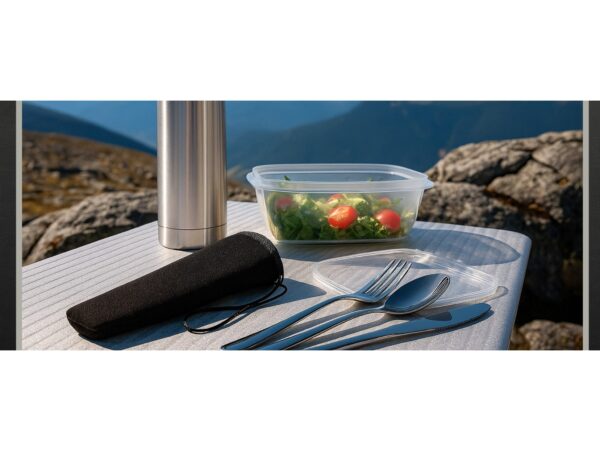 SZTUĆCE PODRÓŻNE 4w1 ETUI - czarny