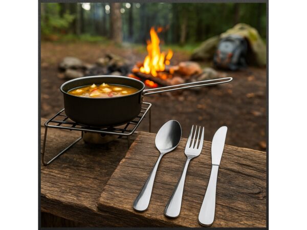 SZTUĆCE PODRÓŻNE 4w1 ETUI - czarny