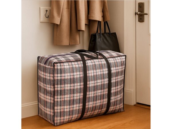 TORBA GOSPODARCZA 68x50x24cm - czerwona kratka