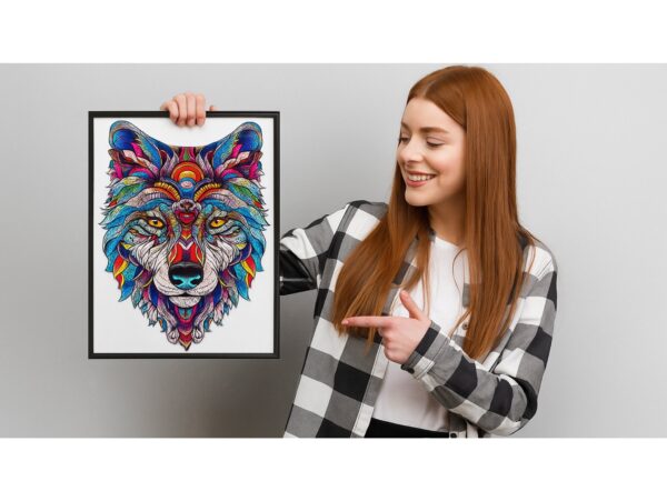 UKŁADANKA DREWNIANA PUZZLE - wilk