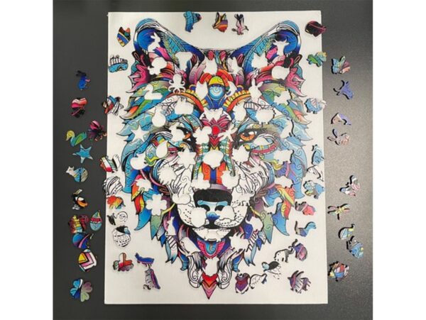 UKŁADANKA DREWNIANA PUZZLE - wilk