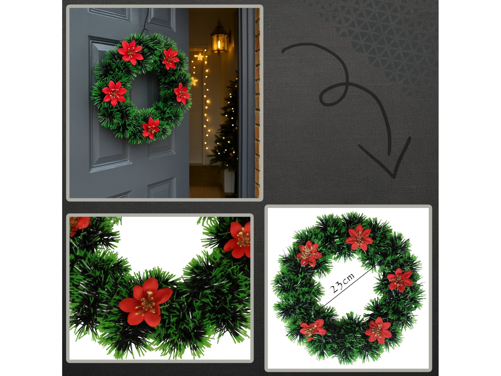 WIANEK OZDOBNY NA DRZWI STROIK 23,5cm