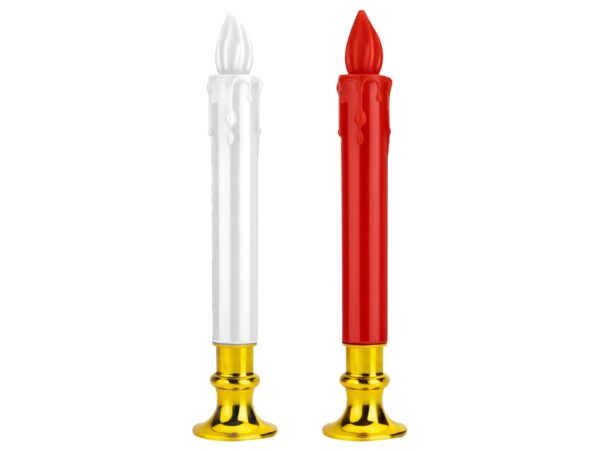 ŚWIECA ŚWIĄTECZNA ŚWIECZKA LED 2SZT - biały i czerwony