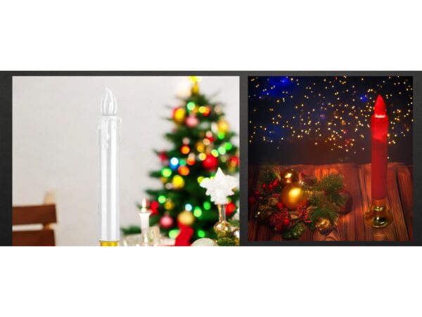ŚWIECA ŚWIĄTECZNA ŚWIECZKA LED 2SZT - biały i czerwony