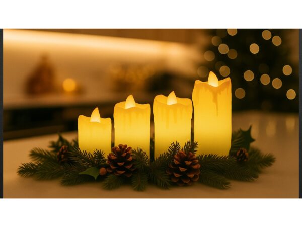 ŚWIECZKA NA BATERIE LED LAMPKA ZESTAW 4SZT