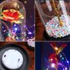 WIECZNA RÓŻA W SZKLE LED ŚWIECĄCA 21CM - wzór 4
