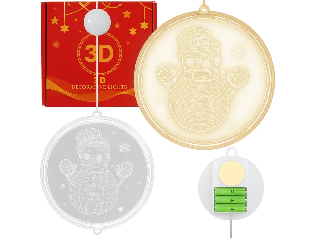 WITRAŻ LED ŚWIĄTECZNY ZAWIESZKA - bałwan