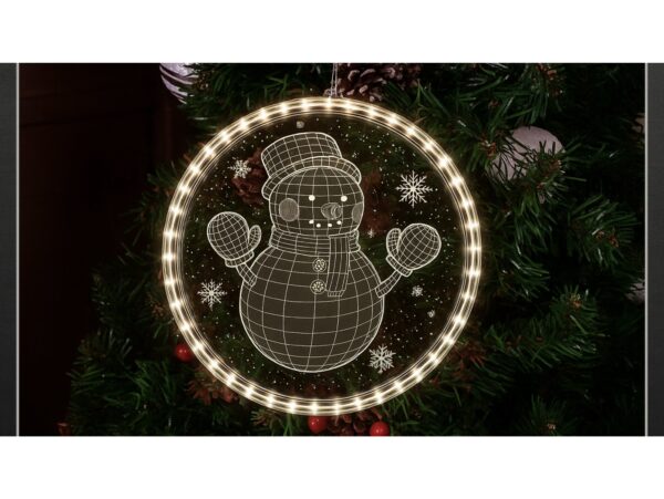 WITRAŻ LED ŚWIĄTECZNY ZAWIESZKA - bałwan