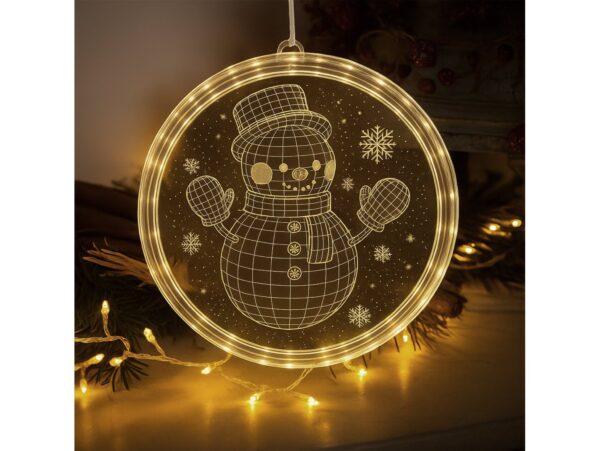 WITRAŻ LED ŚWIĄTECZNY ZAWIESZKA - bałwan