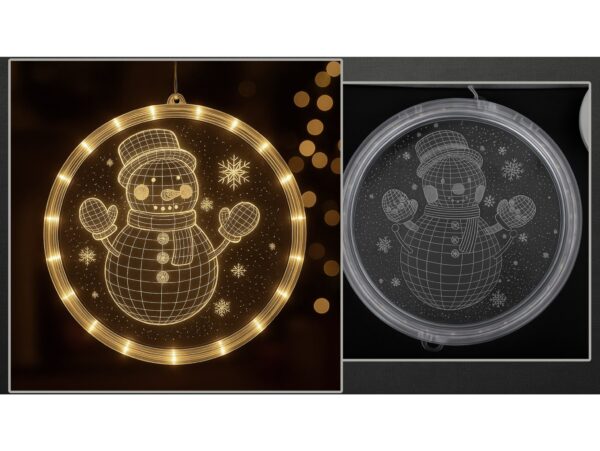 WITRAŻ LED ŚWIĄTECZNY ZAWIESZKA - bałwan