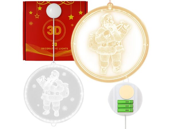 WITRAŻ LED ŚWIĄTECZNY ZAWIESZKA - mikołaj