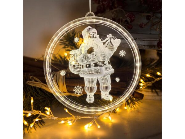 WITRAŻ LED ŚWIĄTECZNY ZAWIESZKA - mikołaj