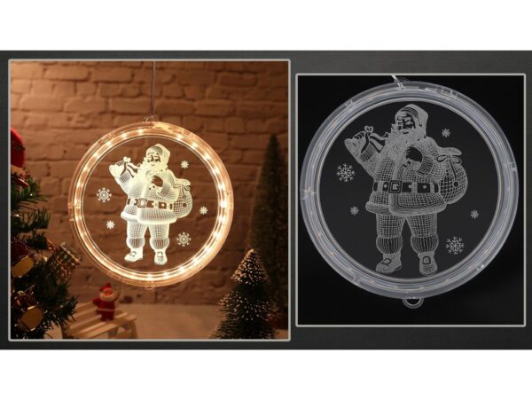 WITRAŻ LED ŚWIĄTECZNY ZAWIESZKA - mikołaj