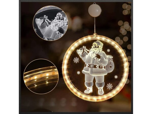 WITRAŻ LED ŚWIĄTECZNY ZAWIESZKA - mikołaj